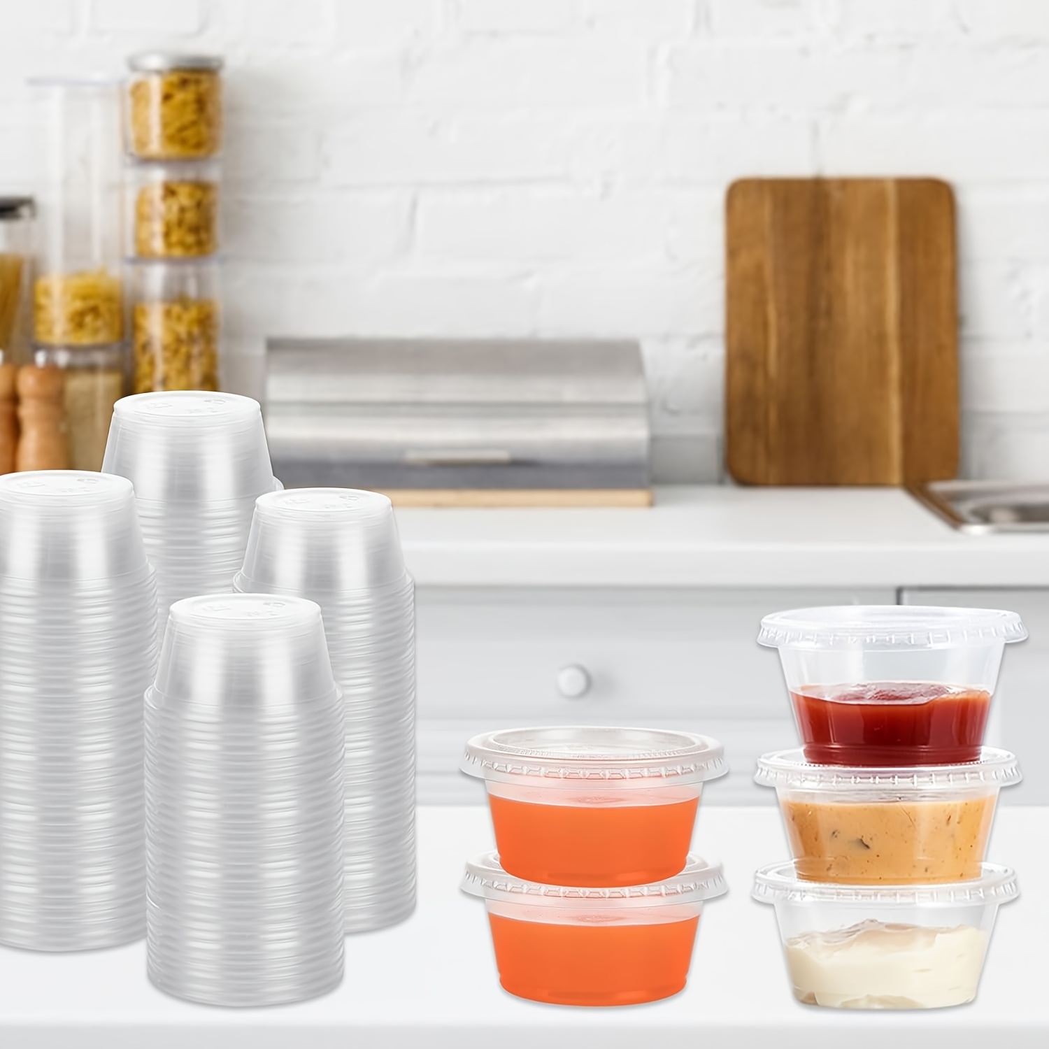 Food Storage Jars With Lids - 50/100pcs Disposable Sauce Seal Box Plastic