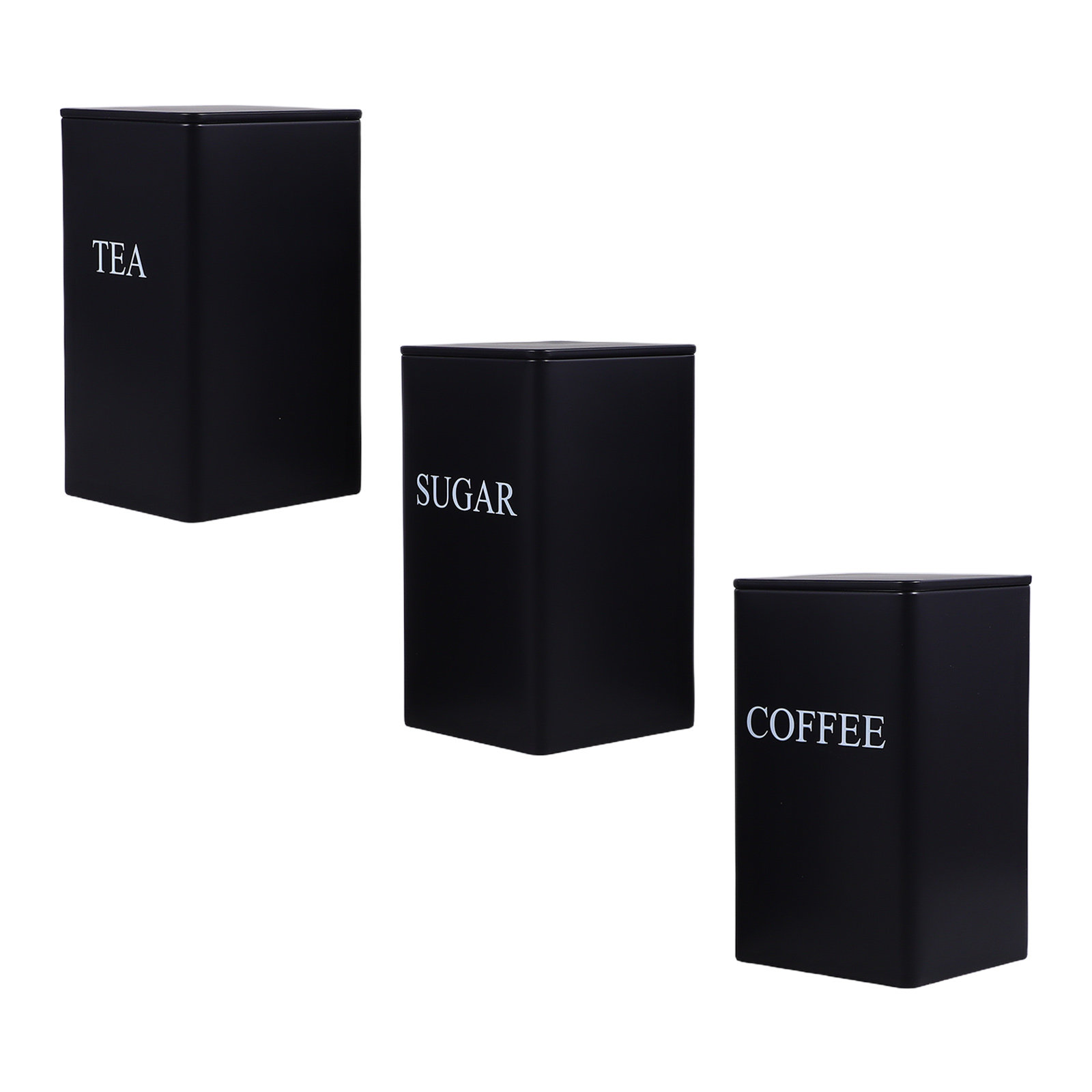 Food Storage Jars Airtight - 3Pcs Kitchen Storage Canisters Metal Square