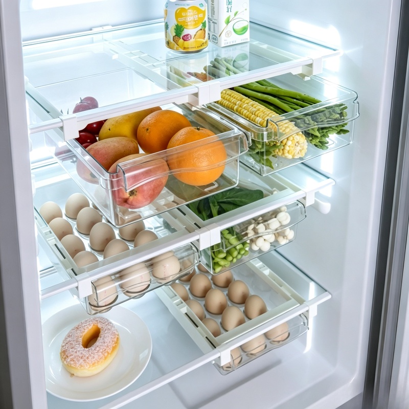 Food Storage Drawers - Hanging Sliding Drawer Refrigerator Storage Box,