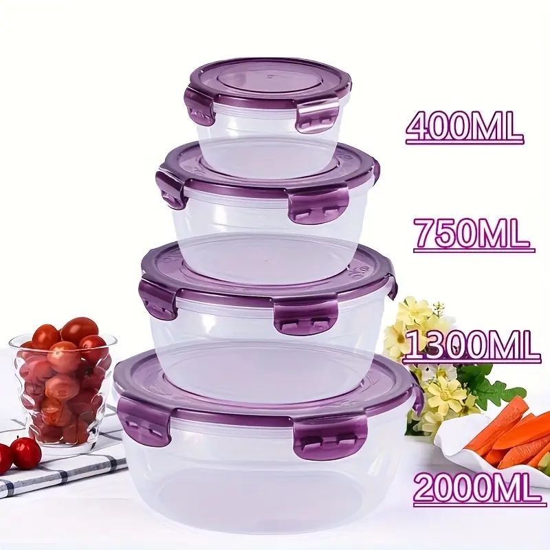 Food Storage Jars Plastic - 4 Plastic Food Storage Containers, Lunch