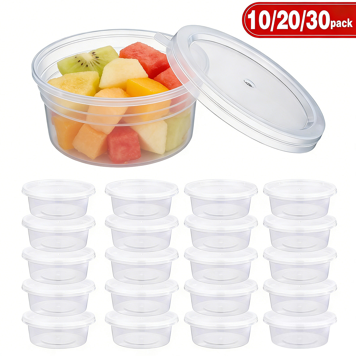 Food Storage Jars Plastic - 10/20/30 Pack Small Slime Containers With