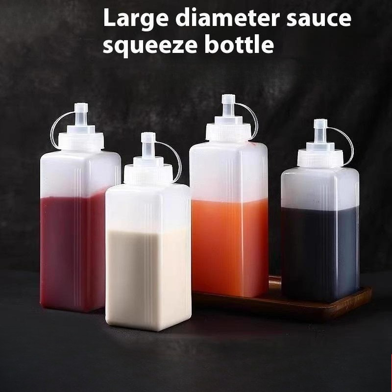 Condiment Squeeze Bottle - 600/800/1000ML Food Grade Wide‑Mouth Plastic Squeeze