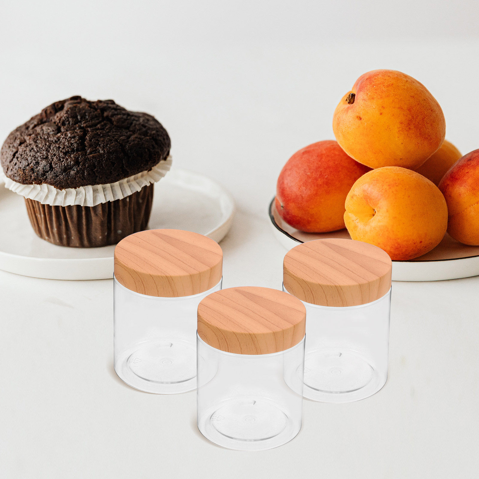 Food Storage Jars Airtight - 6Pcs Kitchen Storage Containers Airtight Clear