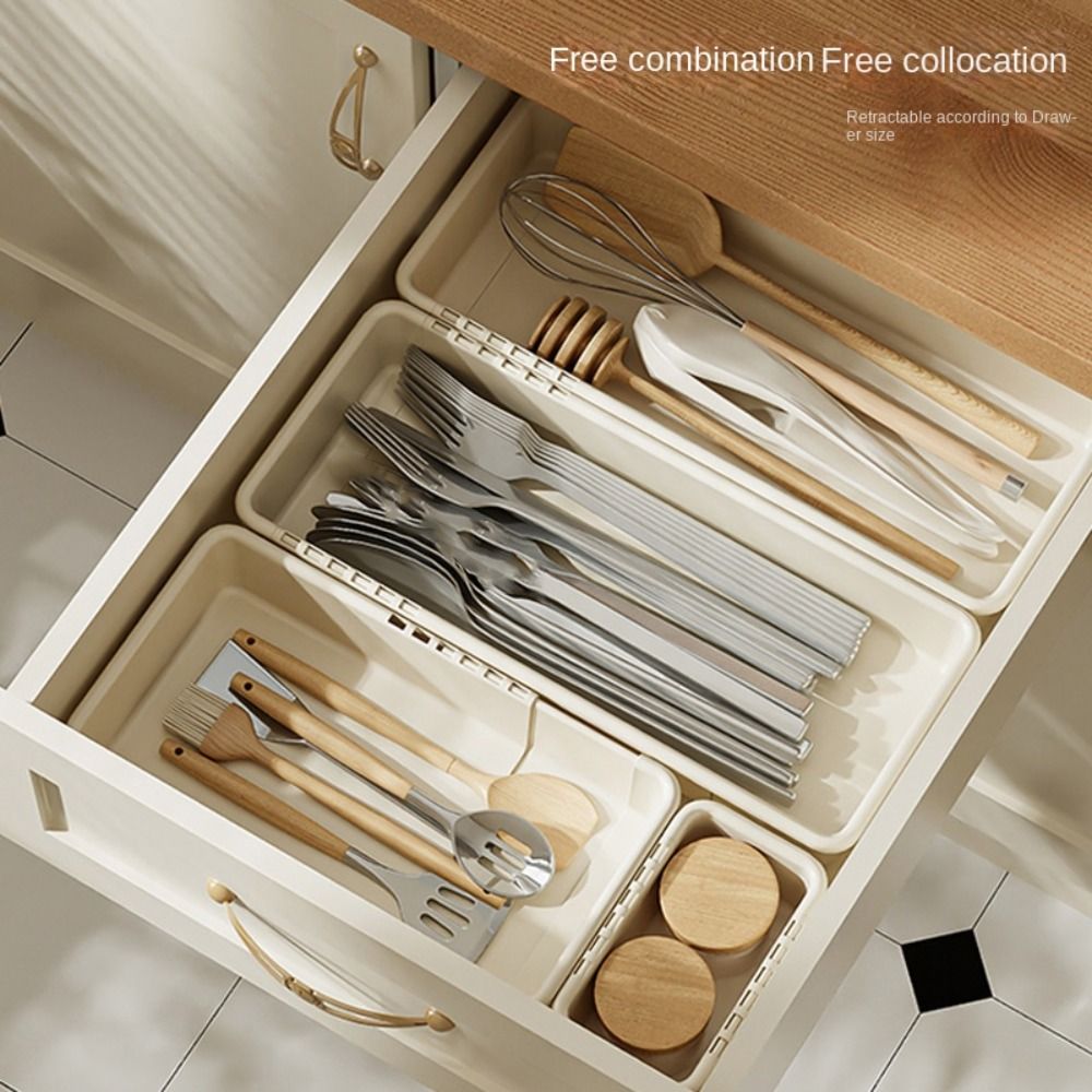Food Storage Drawers - Durable Retractable Desktop Storage Box Drawer