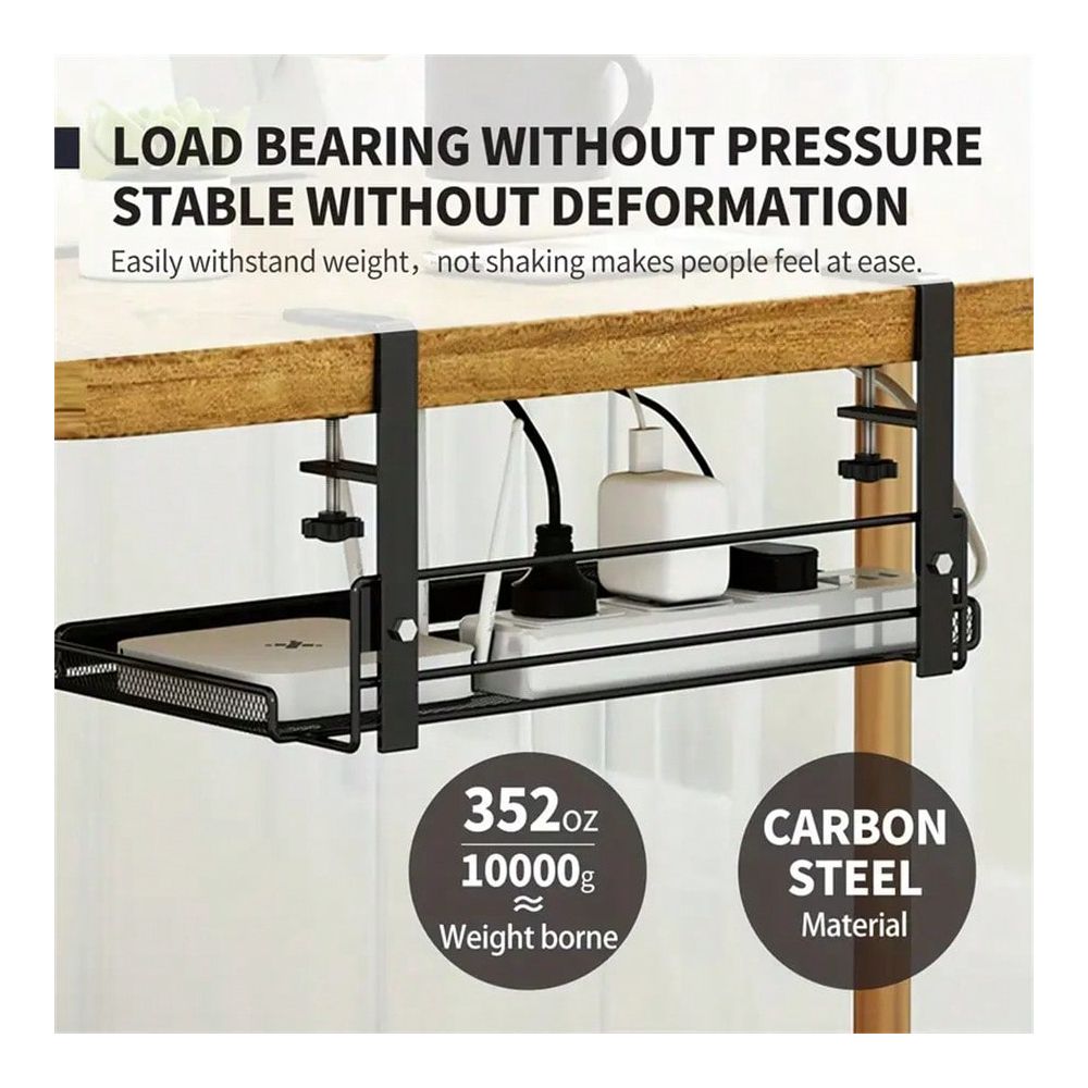 Food Storage Organizer - Under Desk Storage Shelf/Basket, Office Desk