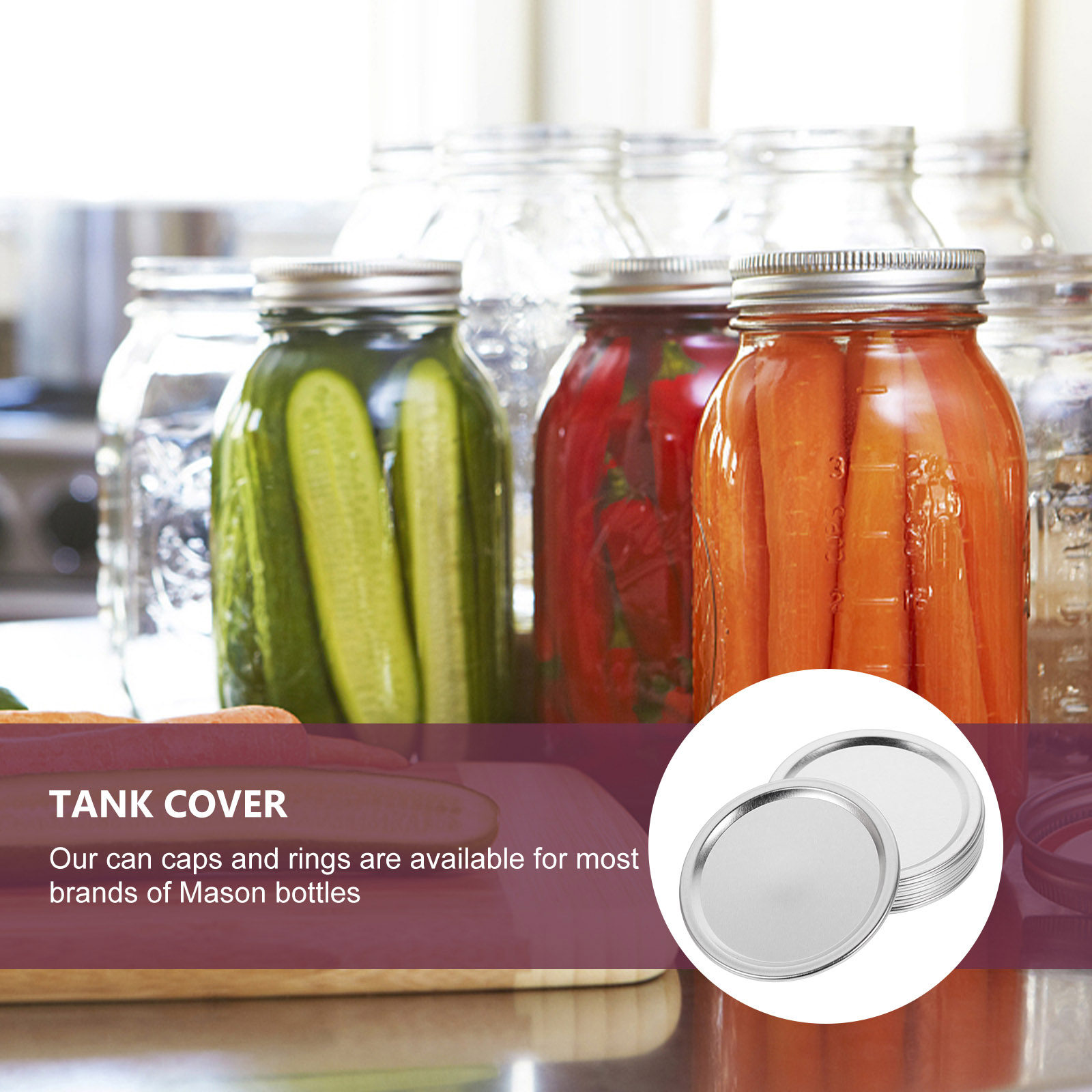 20Pcs Metal Jar Lids Airtight  - Food Storage Jars With Lids ulasan dan harga