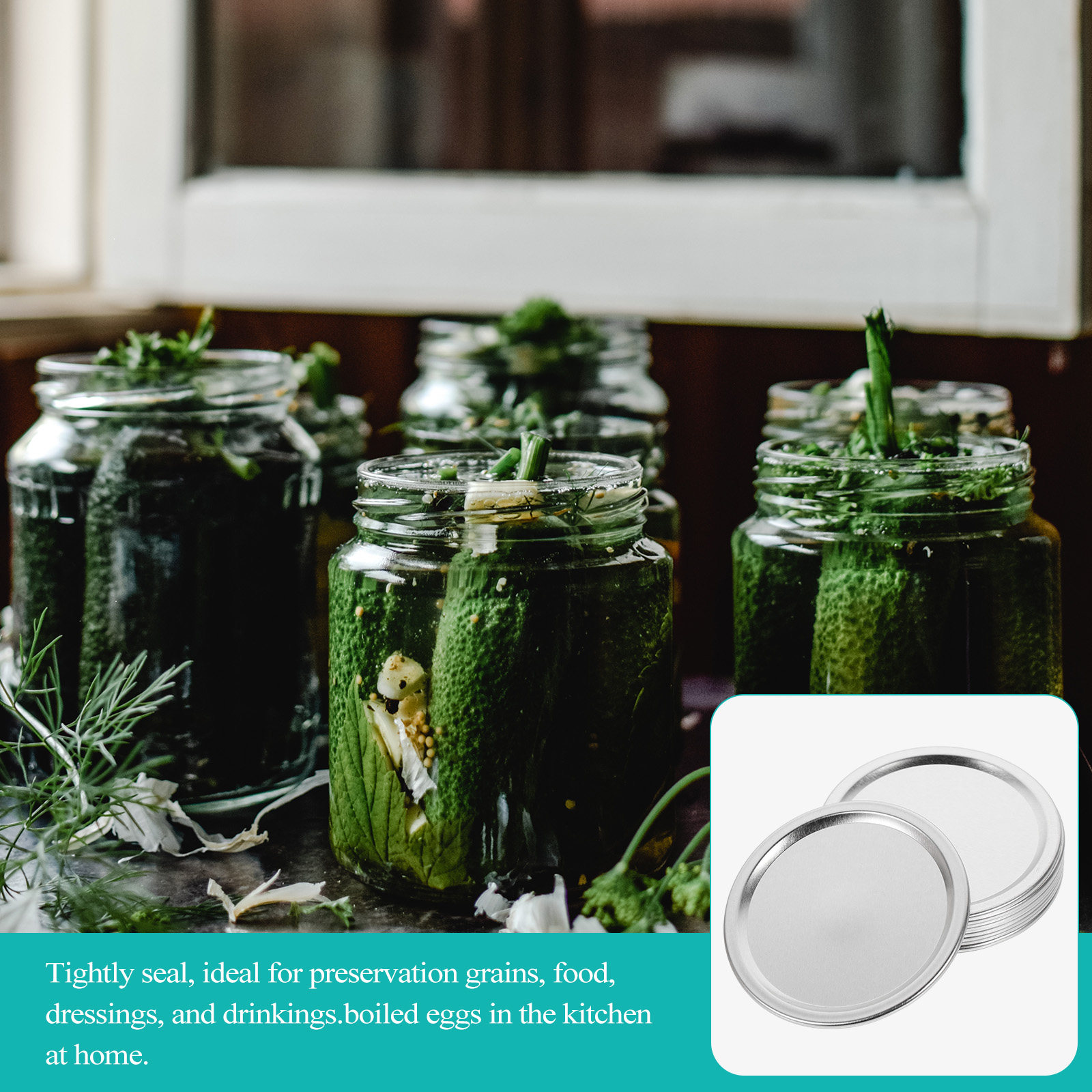 20Pcs Metal Jar Lids Airtight  - Food Storage Jars With Lids ulasan dan harga