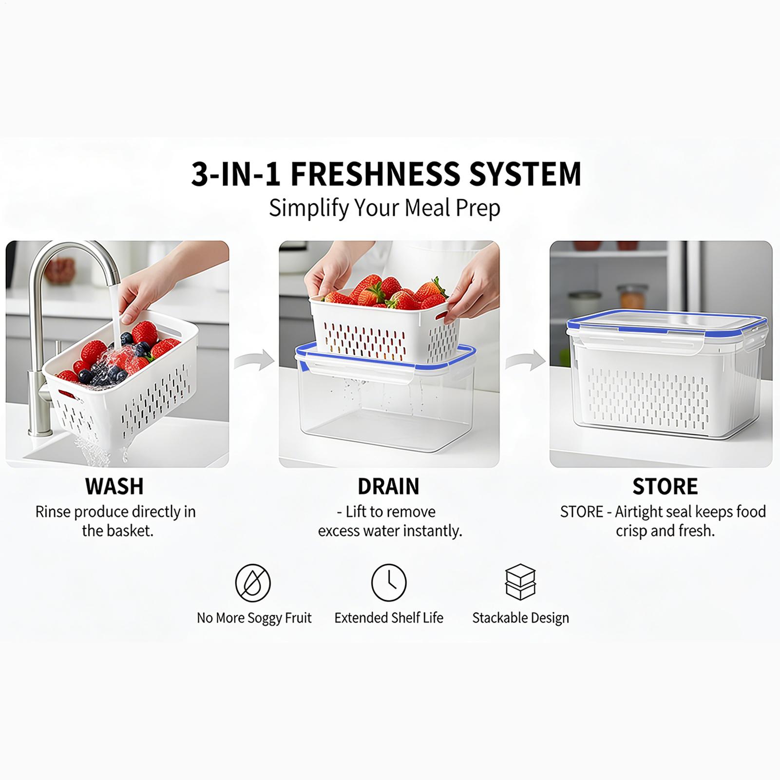 4 In 1 Food Storage Container  - Food Storage Vegetables ulasan dan harga