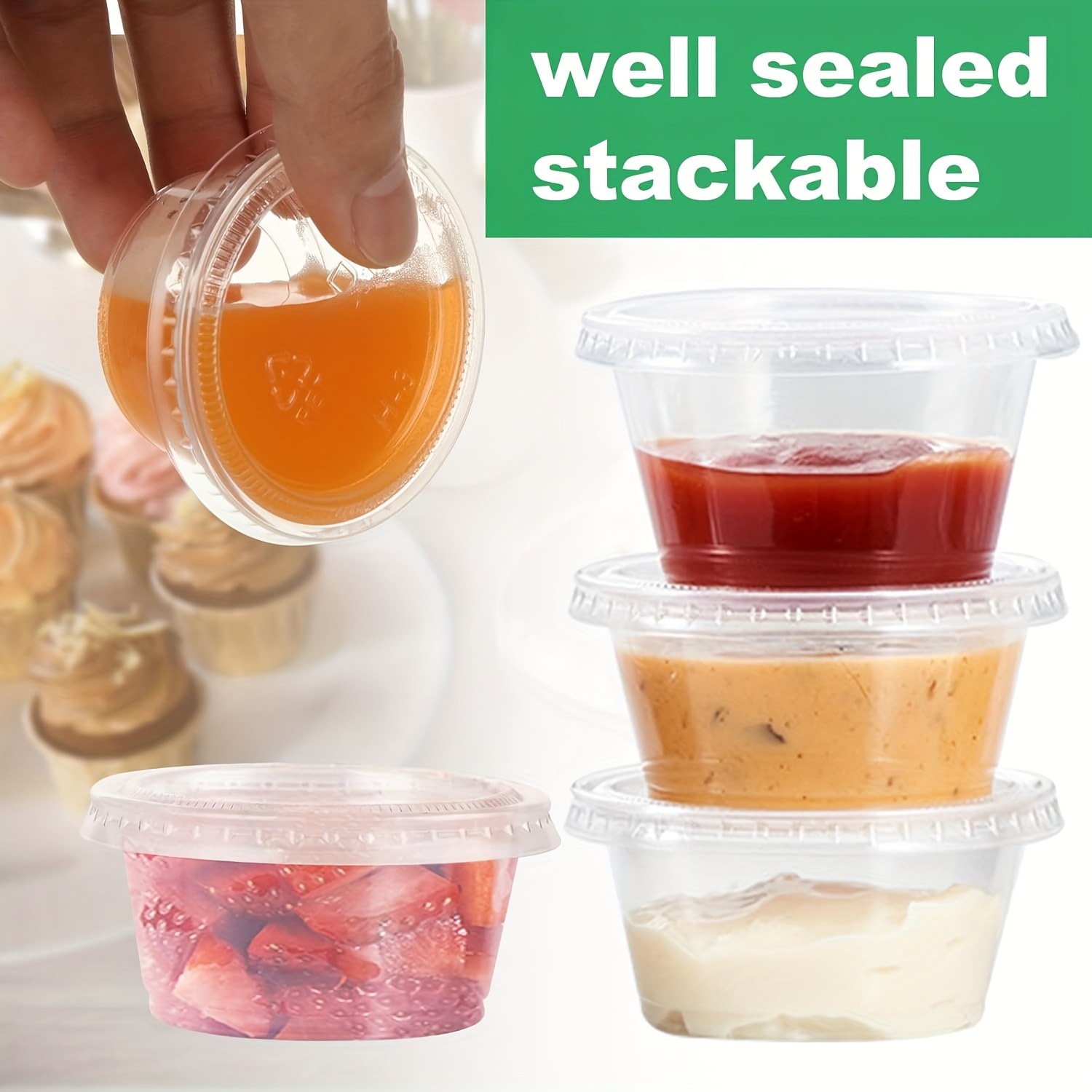 50/100pcs Disposable Sauce Sea - Food Storage Jars With Lids ulasan dan harga
