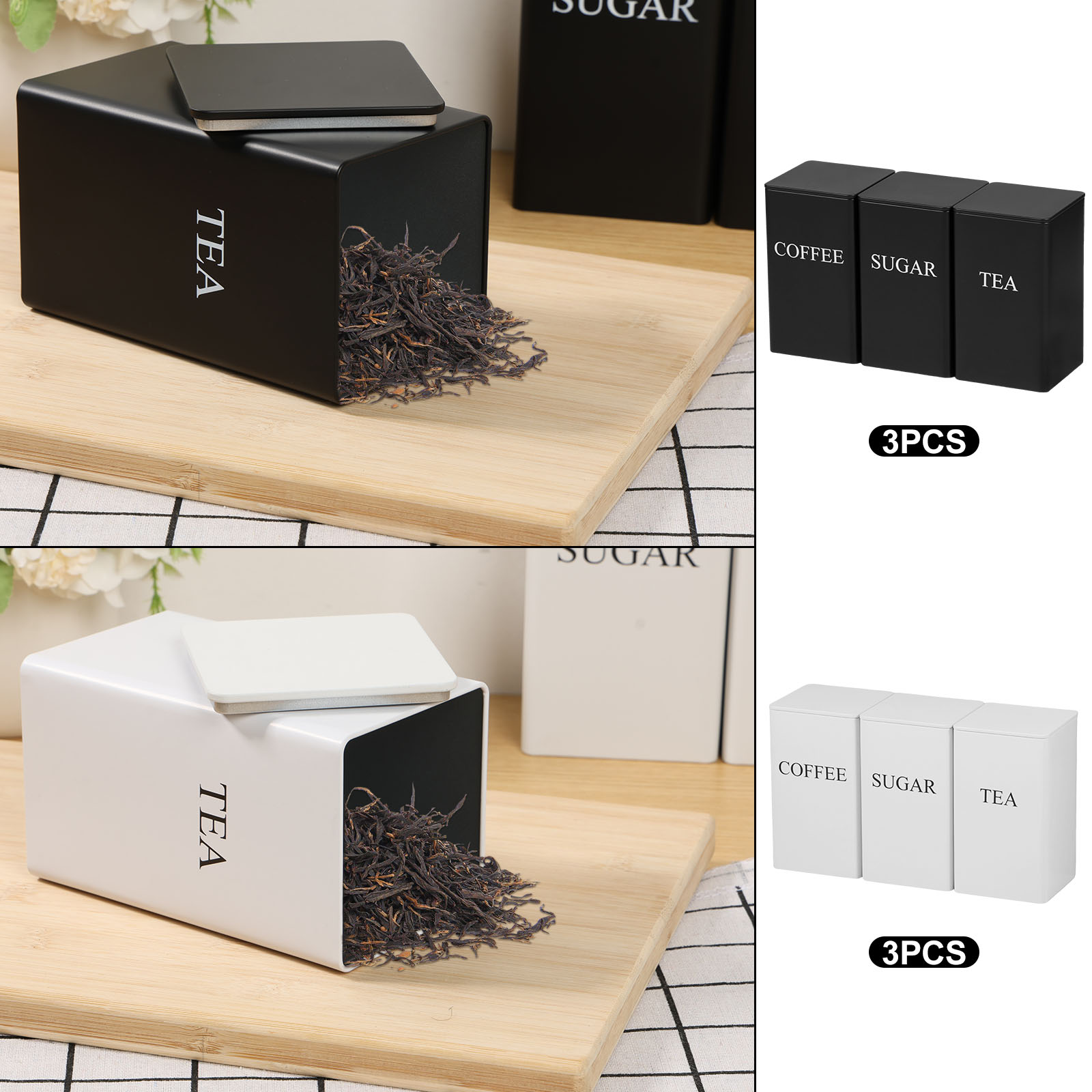 3Pcs Coffee Bean Storage Canis - Food Storage Jars With Lids ulasan dan harga