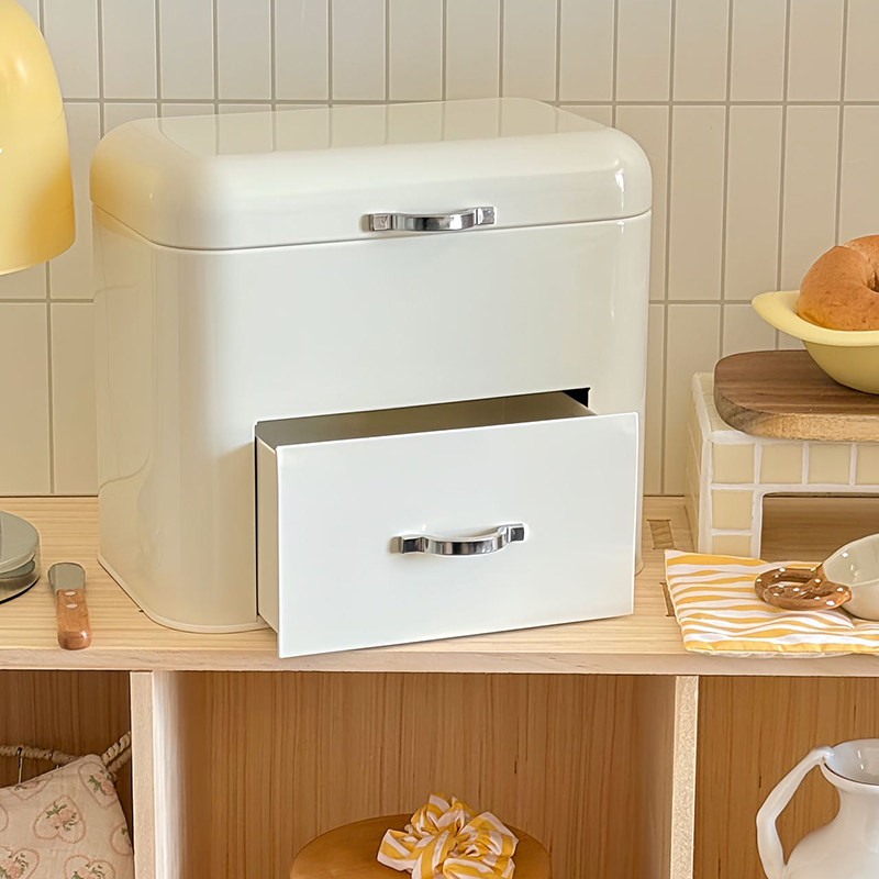 Cream Style Iron Storage Cabin - Food Storage Drawers ulasan dan harga