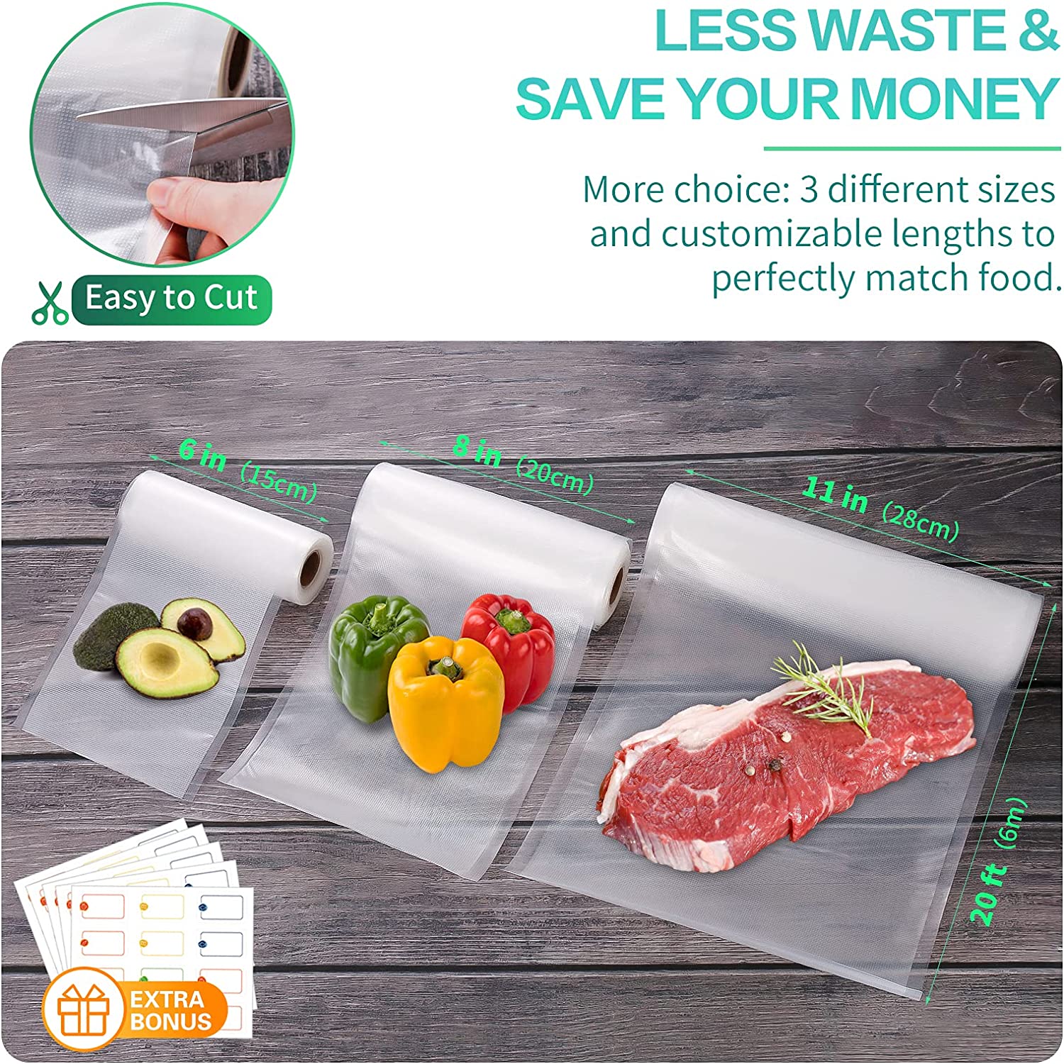 Kitchen Bags For Vacuum Food V - Food Storage Roll Bags ulasan dan harga