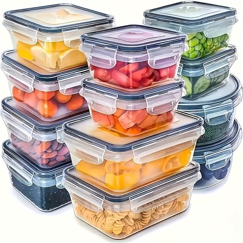 4-Piece Clear Food Storage Con - Food Storage Vegetables ulasan dan harga