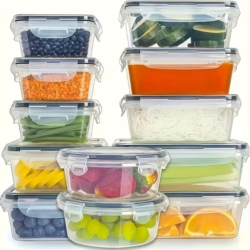 4-Piece Clear Food Storage Con - Food Storage Vegetables ulasan dan harga