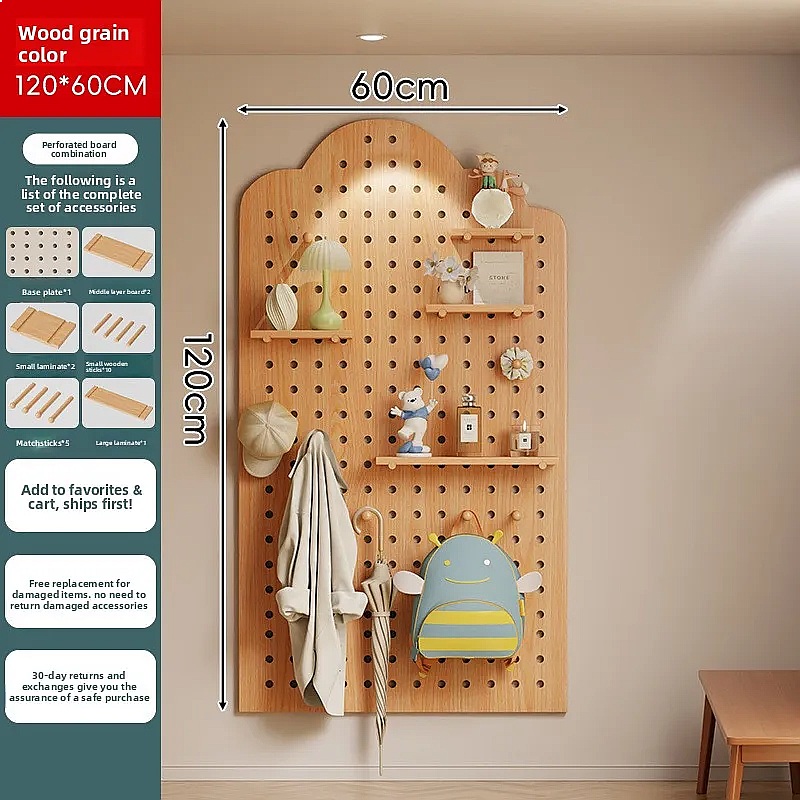 Solid Wood Pegboard Storage Sh - Food Storage Room ulasan dan harga