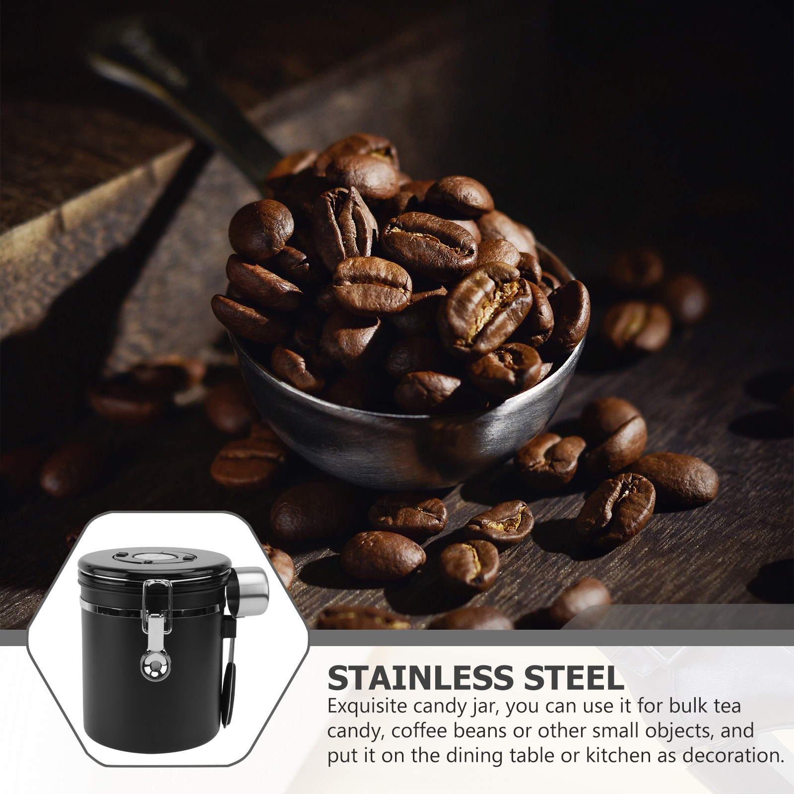 1Pcs Coffee Bean Sealed Jar St - Food Storage Jars Airtight ulasan dan harga