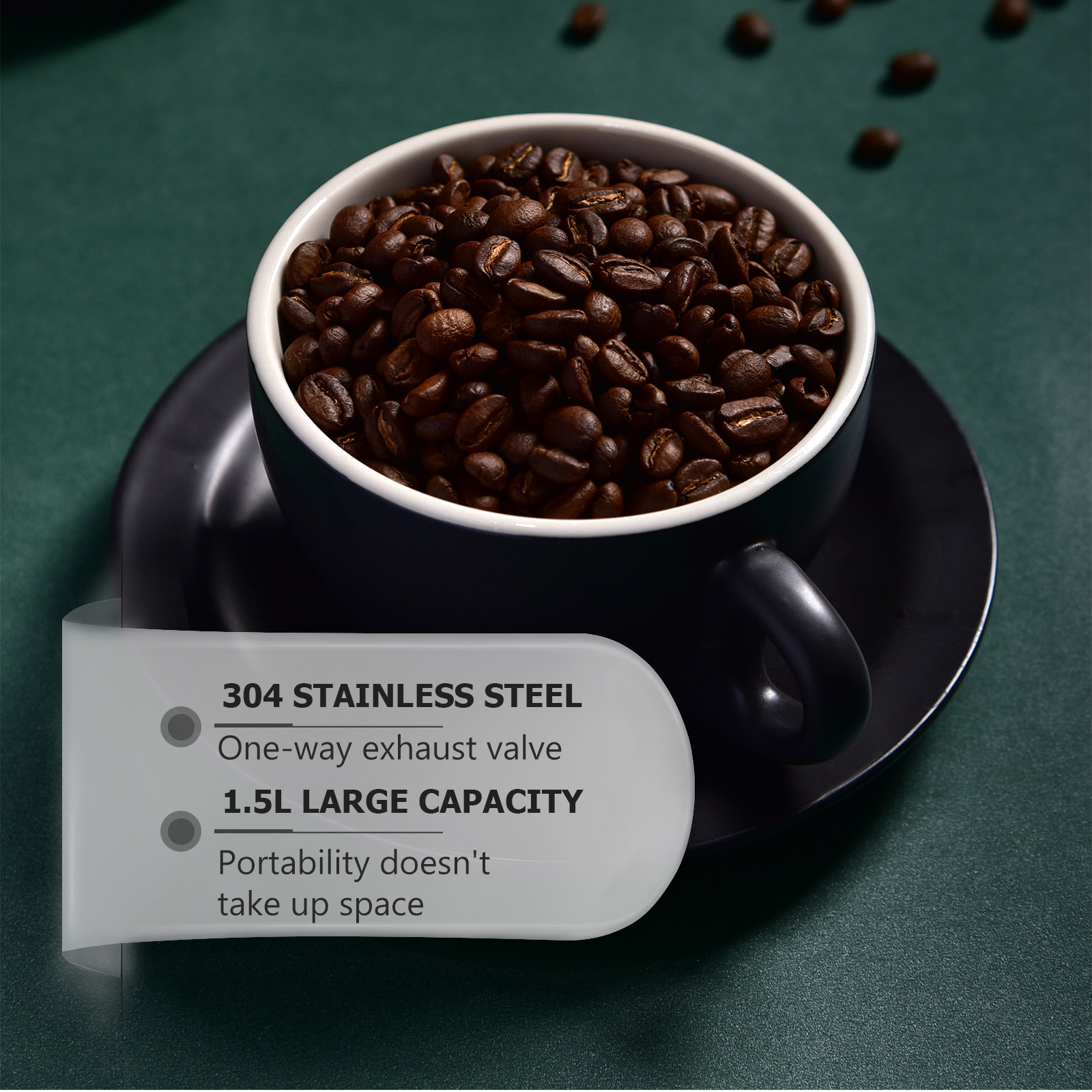 1Pcs Coffee Bean Sealed Jar St - Food Storage Jars Airtight ulasan dan harga