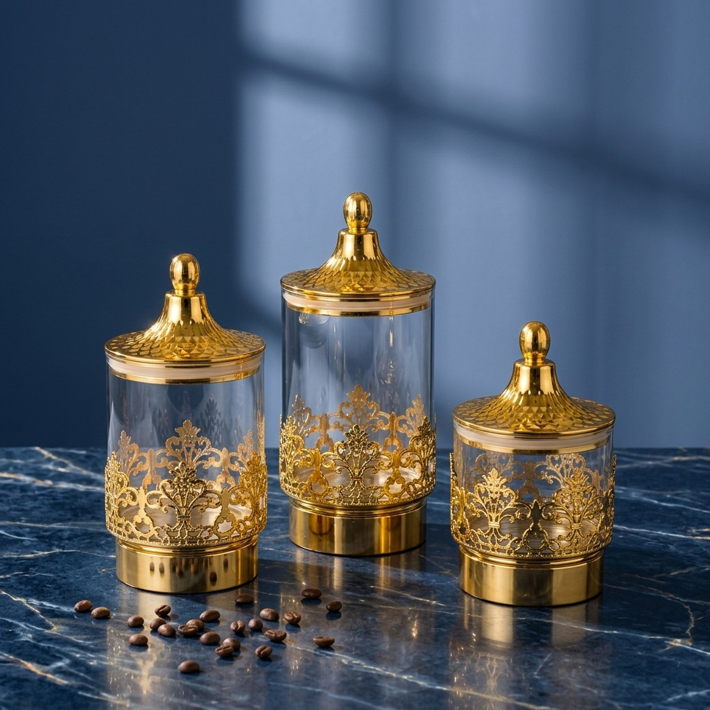 European Transparent Gold-plat - Food Storage Room ulasan dan harga