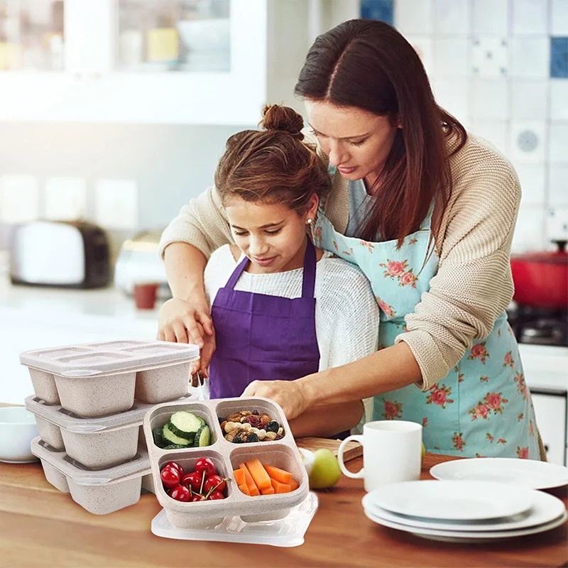 4 Grids Food Storage Box Porta - Food Storage Vegetables ulasan dan harga