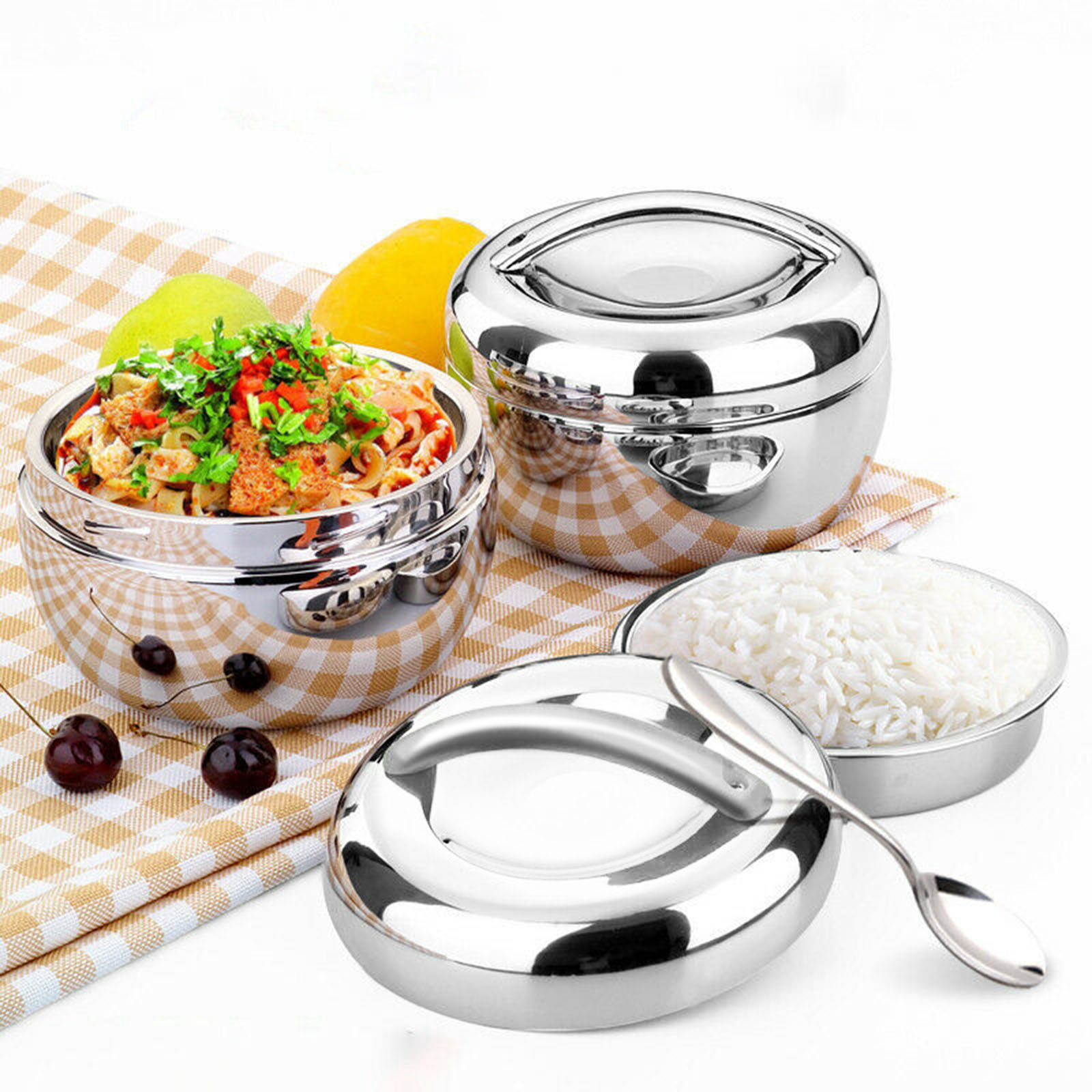 Stainless Steel Insulated Ther - Food Storage Hot ulasan dan harga