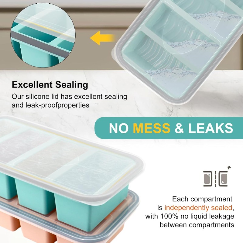 Silicone Freezer Molds with Li - Food Storage Large ulasan dan harga