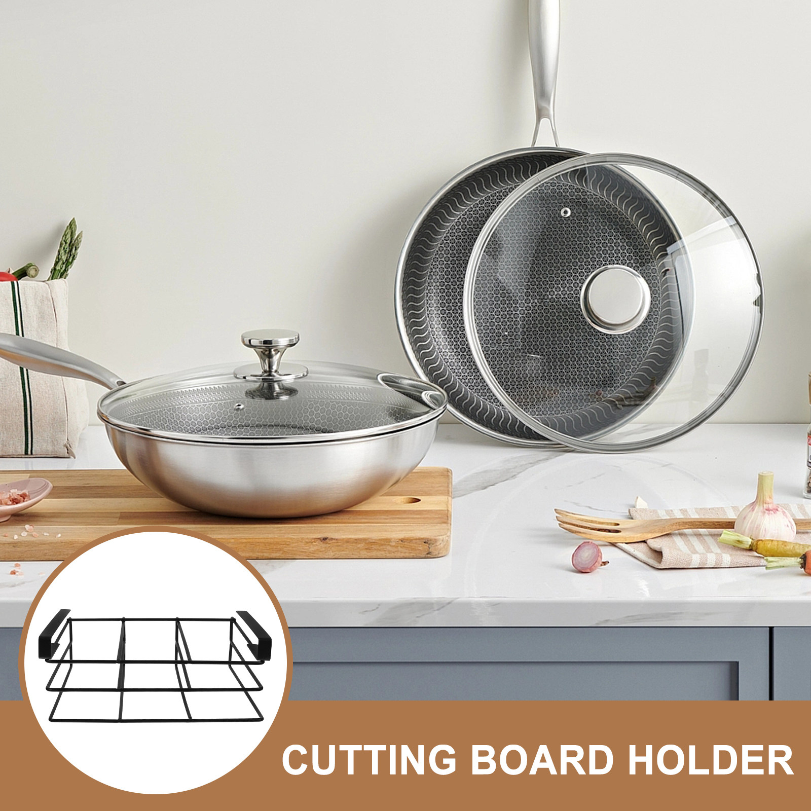 Cutting Board Storage Rack Kit - Food Storage Organizer ulasan dan harga