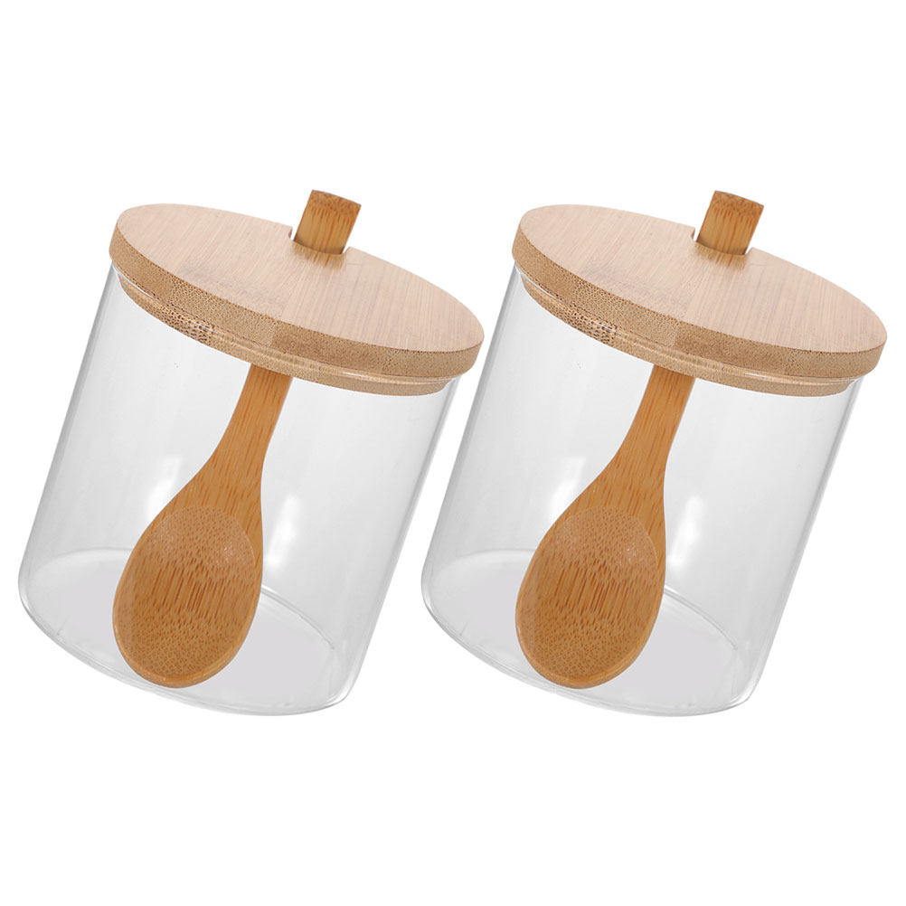 2Sets Clear Glass Seasoning Co - Food Storage Jars With Lids ulasan dan harga