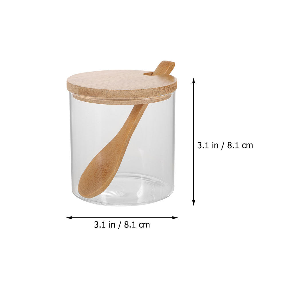 2Sets Clear Glass Seasoning Co - Food Storage Jars With Lids ulasan dan harga