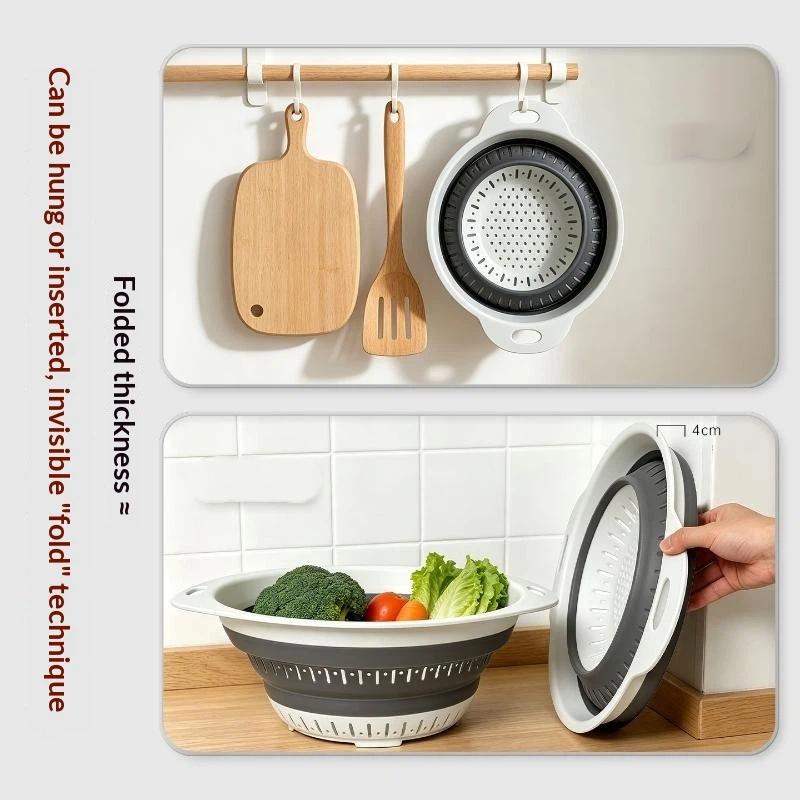 Durable Silicone Folding Drain - Food Storage Vegetables ulasan dan harga
