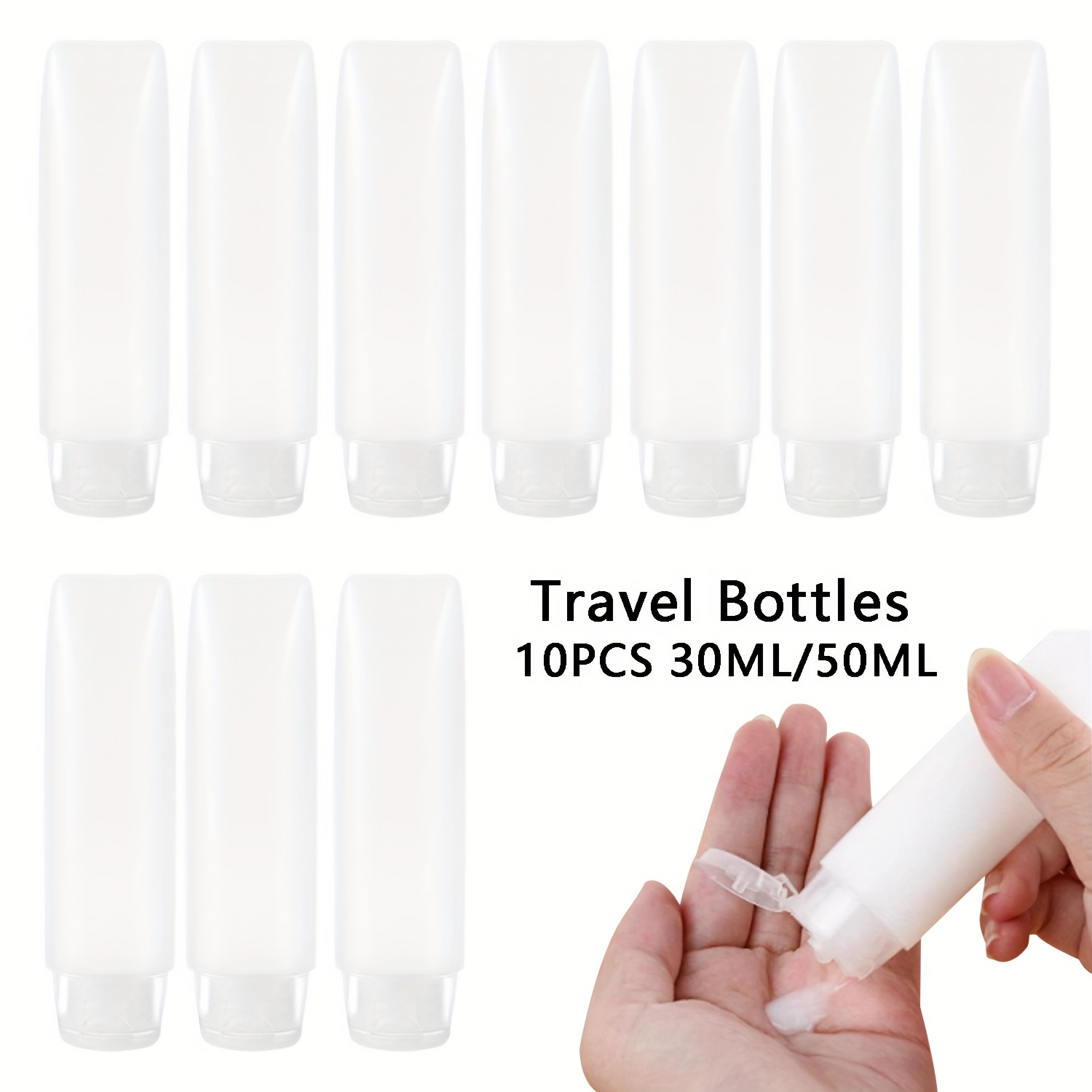 10pcs 30/50ml Empty Refillable - Condiment Squeeze Bottle ulasan dan harga